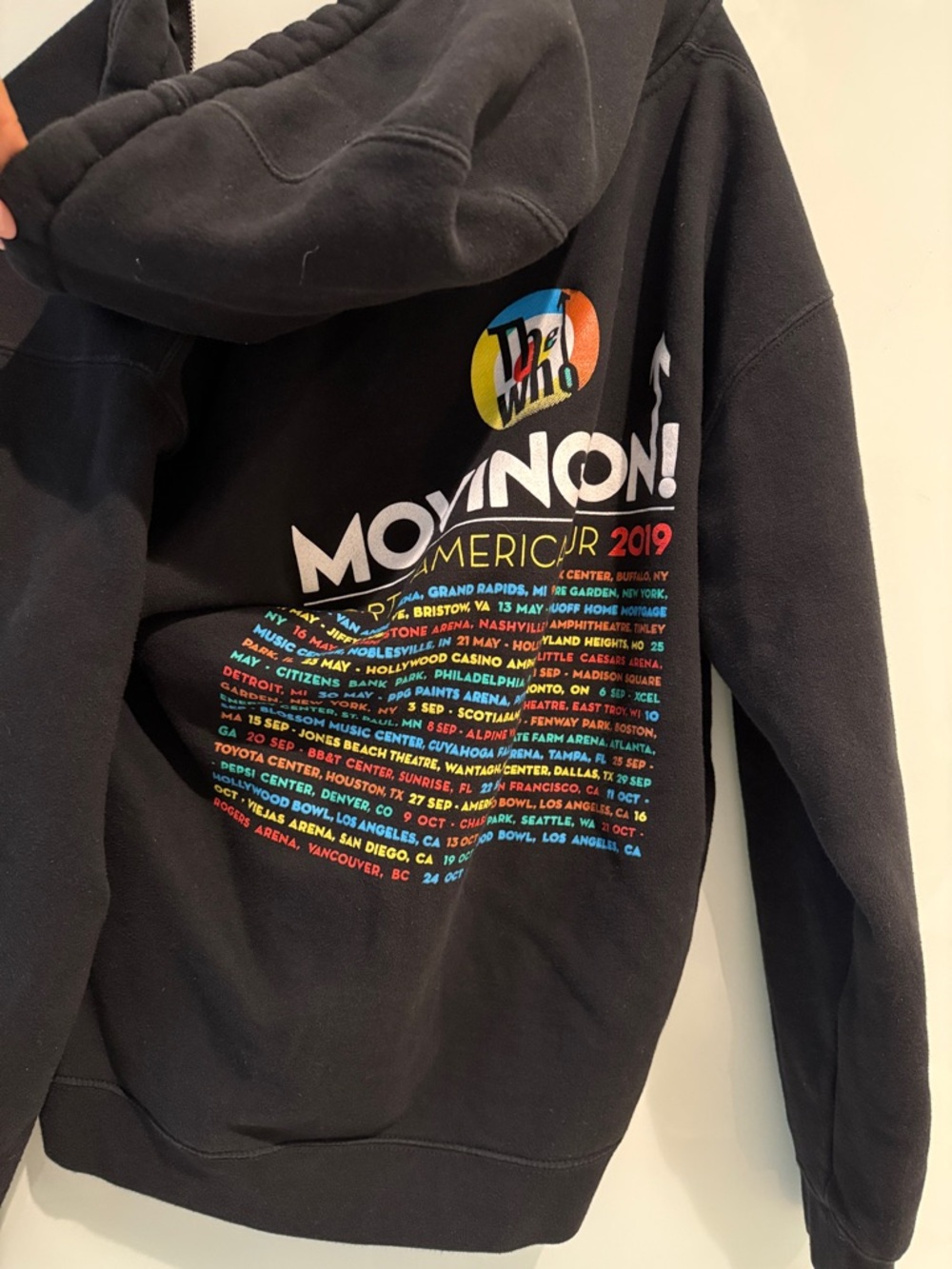2019 The Who- North America Tour Black Zip-Up baggy hoody